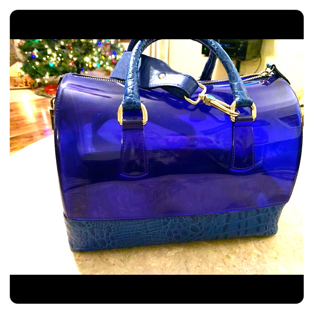 Furla cobalt blue purse